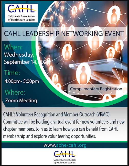 CAHL Leadership Networking Flier Sept 14 2022