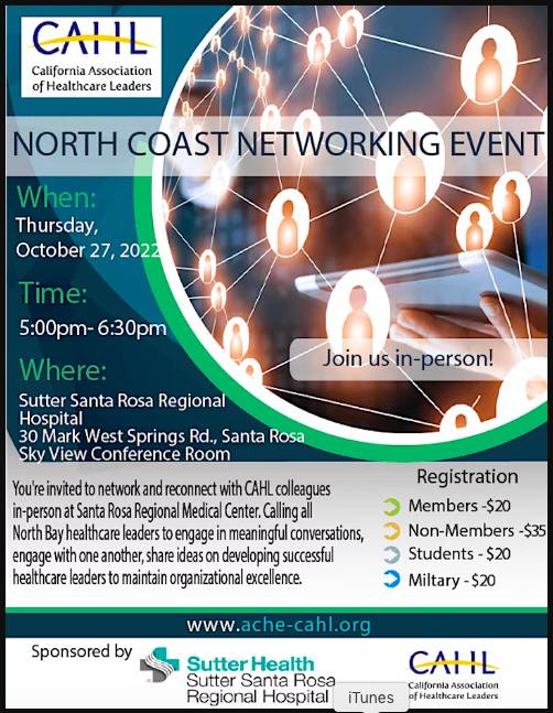 CAHL North Coast Networking Flier Oct 27 2022