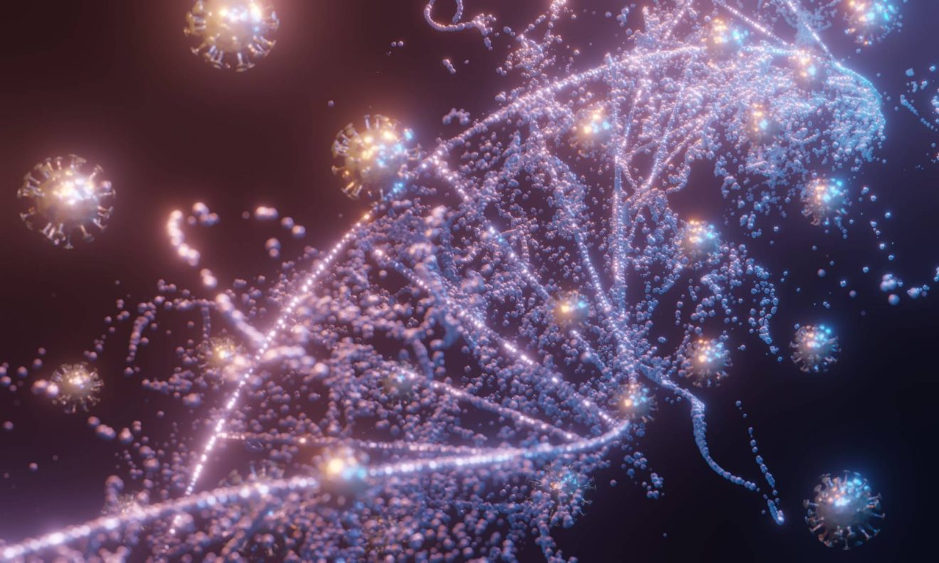 DNA illustration with virus