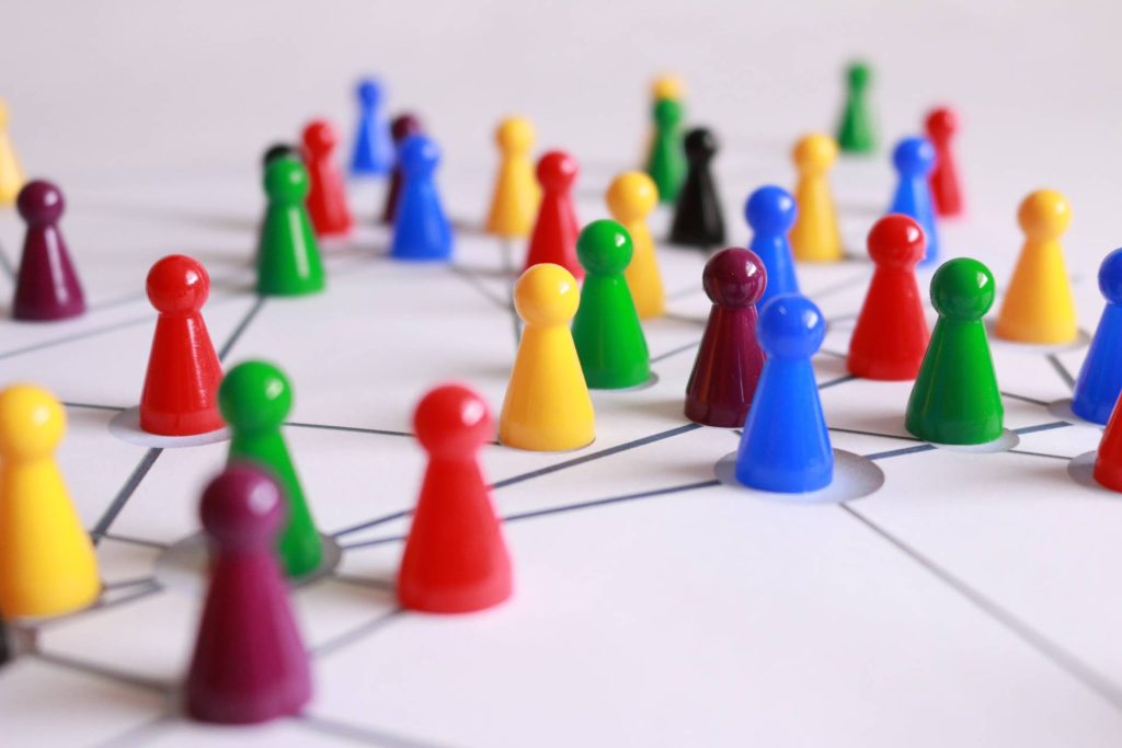 Colorful game board pieces