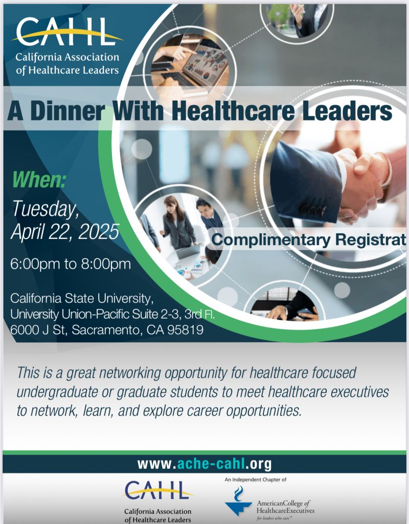 A Dinner With Healthcare Leaders Event Flyer