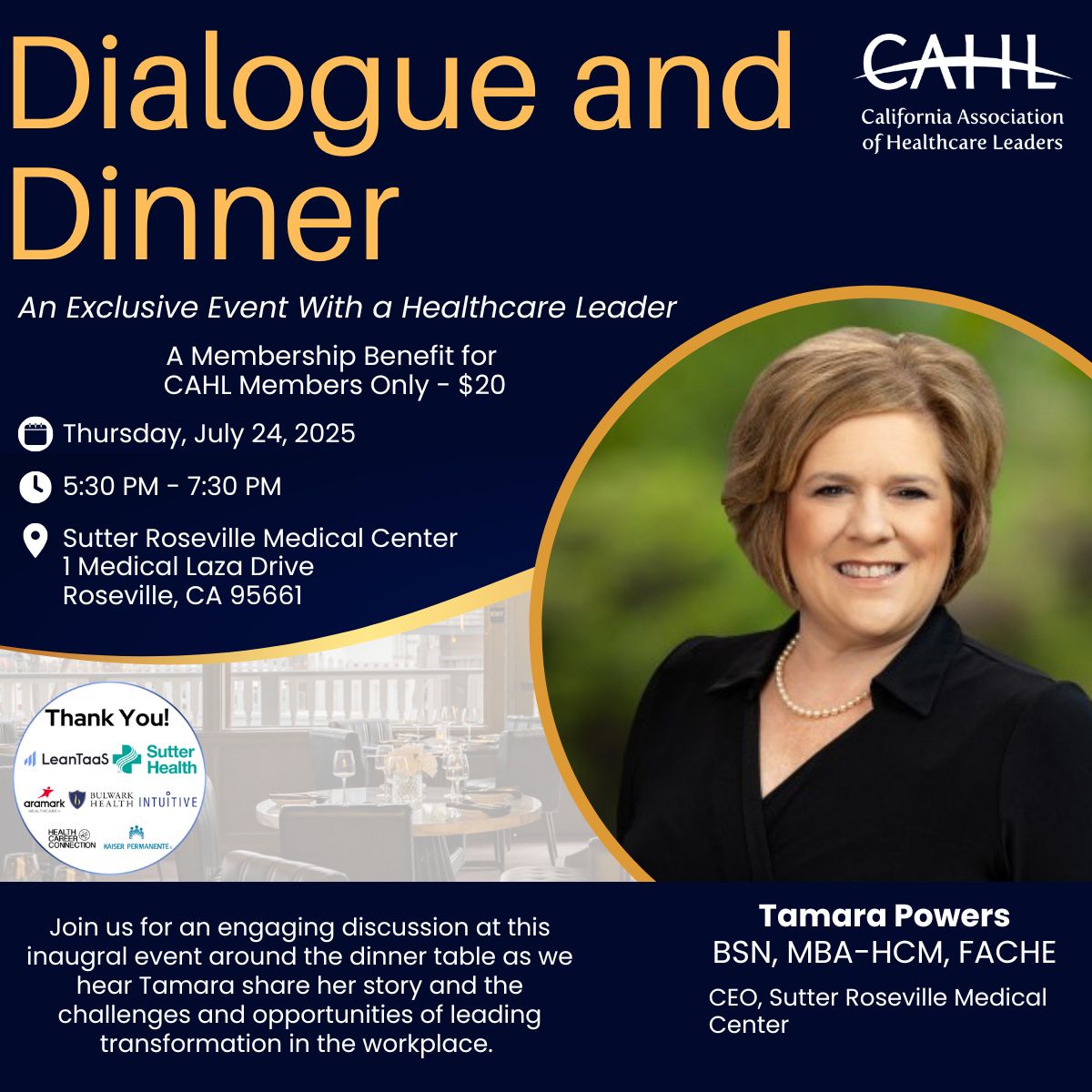 July 2025 Dinner and Dialogue with Tammy Powers 