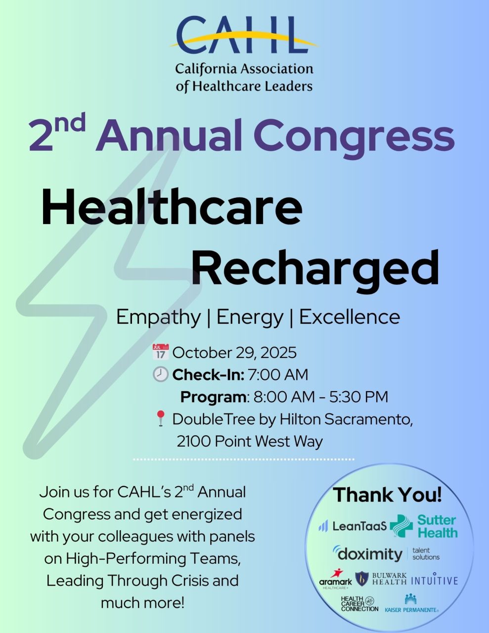 CAHL Congress 2025 Flyer